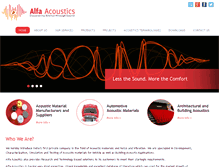 Tablet Screenshot of alfaacoustics.com